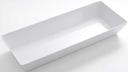 American Metalcraft Long Rectangular White Melamine Platter, 19 5/8 x 7 7/8 x 3 inch