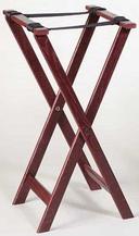 American Metalcraft Mahogany Finish Wood Tray Stand, 31 inch