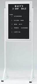 Aarco Enclosed Aluminum Indoor Free Standing Letter Board Cabinet with Lockable Door, 36 x 24 inch