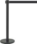 Aarco Form-A-Line (TM) Black Finish Crowd Control System with 7 feet Slow Retracting Black Belt