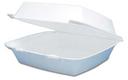 Dart Performer Expanded Polystyrene Foam White Medium Single Compartment Insulated Hinged Lid Container, 8.4 x 7.9 x 3.3 inch -- 200 per case