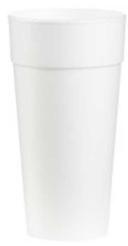 Dart J Cup Expanded Polystyrene Foam Small White Plain Round Insulated Tall Cup, 24 Ounce -- 500 per case