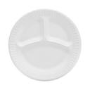 Concorde White XPS Non-Laminated Foam 3-Compartment Plate, 9 inch -- 500 per case
