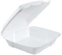 Dart Extruded Polystyrene Large Single Compartment Hinged Lid Foam Container, 9.4 x 9 x 3 inch -- 200 per case