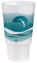 Dart J Cup Teal White Expanded Polystyrene Foam Round Insulated Cup, 32 Ounce -- 400 per case