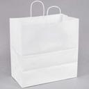 Duro White Virgin Paper Shopping Bag with Twisted Handle, 13 x 7 x 13 inch -- 250 per case