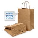 Duro JR Mart Number 65 Brown Virgin Paper Shopper Bag with Twist Handle, 13 x 7 x 13 inch -- 250 per case