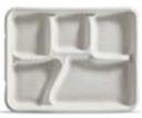 Huhtamaki Savaday Molded Fiber Kraft 5 Compartment Lunch Tray, 8 1/4 x 10 3/8 inch -- 240 per case