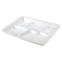 Genpak White Foam 5 Compartment School Lunch Tray, 10.38 x 8.38 x 1.19 inch -- 500 per case.