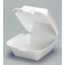 Snap It White Large Hinged Sandwich Foam Container, 5.81 x 5.69 x 3.13 inch -- 500 per case