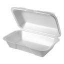 Genpak White Foam Small Hinged Deep All-Purpose Container, 8.25 x 5.19 x 3 inch -- 500 per case.
