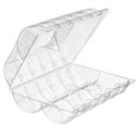 Inline Plastics Clear Polyethylene Terephthalate Rectangular Hinged 1 Dozen Donut Container, 9-5/8 x 7 7/8 x 3.25 inch -- 174 per case