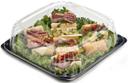 Sabert UltraStack Black Square Platter with Clear Dome Lid, 16 inch -- 25 per case