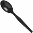 Prime Source Polypropylene Black Heavy Weight Teaspoon, 11.61 x 10.24 inch -- 1000 per case