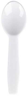 Bunzl Prime Source Low Density Polyethylene White Taster Spoon, 3 inch -- 3000 per case