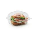 The BottleBox Recycled PET Clear One Piece Hinged Container, 6 x 5.50 x 3.25 inch -- 250 per case.