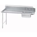 Standard S70 Series Stainless Steel Soil Straight 3 Feet Dishtable Left.