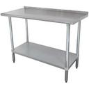 Standard Stainless Steel Work Table, 1 1/2 inch Rear Splash With Stainless Steel Legs and Undershelf, 30 x 30.
