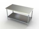 Aero Budget 16 Gauge 430 Stainless NSF Work Table with Galvanized Undershelf, 24 x 36 x 35 inch.
