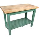 John Boos Cream Finish Useful Gray Stain Base Maple Classic Country Work Table with Drawer and Shelf, 48 x 36 x 1.75 inch.