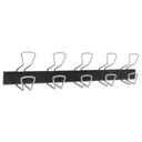 Alba Silver Metal Wall-Mount Coat Hooks, 29.92 x 2.95 x 6.45 inch
