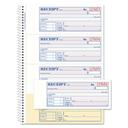 Adams 2 Part Carbonless Spiral Bound Money and Rent White Receipt Book, 7 1/8 x 2 3/4 inch - 200 sets per book