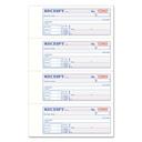 Adams 3 Part Carbonless White Hardbound Receipt Book, 7 x 2 3/4 inch - 200 sets per book