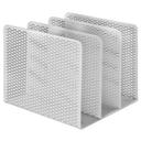 Artistic White Urban Collection Punched Metal Three Sections File Sorter, 8 x 8 x 7.25 inch
