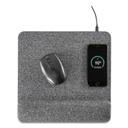 Allsop Gray Powertrack Plush Wireless Charging Mouse Pad with Wrist Rest, 11.8 x 11.6 inch