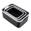 Advantus Black/White Assorted Size Open Lid Storage Bin -- 3 per pack