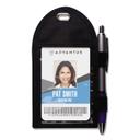 Advantus Black Metal Vertical Badge Holder with Pen Loop - 12 per box -- 1 box per case