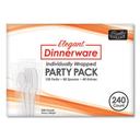 Berkley Square White Individually Wrapped Elegant Dinnerware Heavyweight Cutlery Assortment -- 240 per box