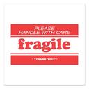 Decker White/Red Fragile-Please Handle with Care-Thank You Pre-Printed Message Label, 2 x 3 inch -- 500 per roll