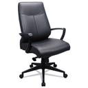 Tempur-Pedic by Raynor Black Seat and Back 300 Leather High-Back Chair with Black Base, Supports up to 250 Pound