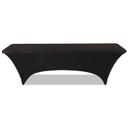 Iceberg Polyester/Spandex Black Stretch Fabric Table Cover, 30 x 96 inch