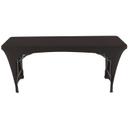 Iceberg Polyester/Spandex Black Stretch Fabric Table Cover, 30 x 72 inch