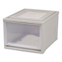 IRIS Gray/Translucent Frost Stackable Storage Drawer, 10.85 Gallon Capacity