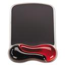 Kensington Red Duo Gel Wave Mouse Pad with Wrist Rest, 9.37 x 13 inch
