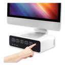 Kantek White Cable Management Power Hub and Stand with USB Charging Ports, 11.75 x 6.6 x 3.5 inch