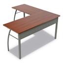 Linea Italia Trento Line Woodgrain Laminate Cherry L-Shaped Desk, 59.13 x 59.13 x 29.5 inch