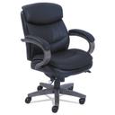 La-Z-Boy Black Seat and Back Woodbury Mid-Back Executive Chair with Weathered Gray Base, Supports up to 300 Pound
