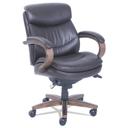 La-Z-Boy Brown Seat and Back Woodbury Mid-Back Executive Chair with Weathered Sand Base, Supports up to 300 Pound