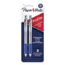 Paper Mate Profile Medium 1 mm Retractable Blue/Silver Barrel Ballpoint Pen -- 2 per pack