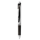Pentel EnerGel RTX Medium 0.7 mm Retractable Black/Silver Barrel Gel Penn -- 12 per case