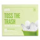 Perk White 0.9 mil Tab Tie Tall Kitchen Trash Bag, 28 x 24 inch - 80 per box -- 1 box