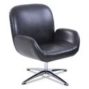 SertaPedic Tavern Collection Distressed Brown Seat and Back Lounge Chair with Chrome Silver Base, 31.25 x 29.25 x 37.25 inch