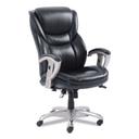 SertaPedic Black Seat and Back Emerson Executive Task Chair with Silver Base, Supports up to 300 Pound