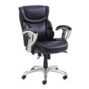 SertaPedic Black Seat and Back Emerson Task Chair with Silver Base, Supports up to 300 Pound