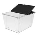 Storex Translucent Black Storage Tote, 22.7 x 18.25 x 12.86 inch