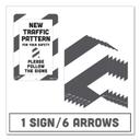 Tabbies White/Gray New Traffic Pattern For Your Safety BeSafe Carpet Decals, 12 x 18 inch - 7 per pack -- 1 pack